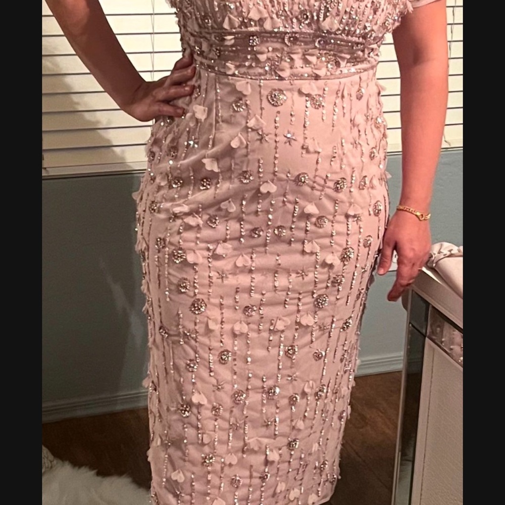 Elegant Pink Embellished Dress